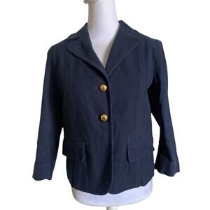 Marc Jacobs Navy Cord Blazer Gold Two Button Jacket Blue Size 4